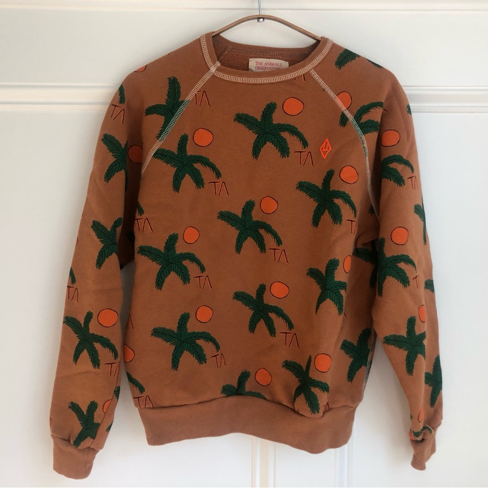 The Animals Observatory Brown Palms Shark Sweatshirt